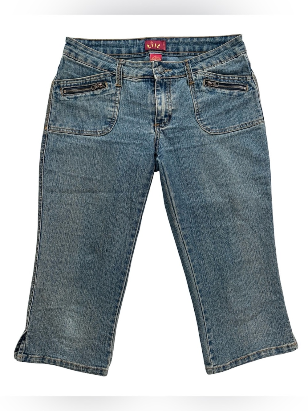 Vintage Y2k Tilt star button denim capris